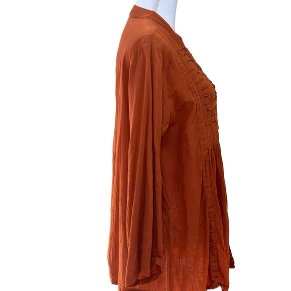 J. P. & Mattie rust lightweight cotton tunic, medium, bohemian, hippie - Picture 3 of 5